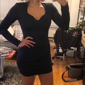 Navy Blue Long Sleeve Mini
